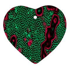 Reaction Diffusion Green Purple Heart Ornament (two Sides) by Alisyart
