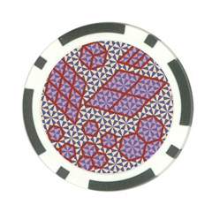 Triangle Plaid Circle Purple Grey Red Poker Chip Card Guard by Alisyart