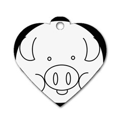Pig Logo Dog Tag Heart (two Sides) by Simbadda