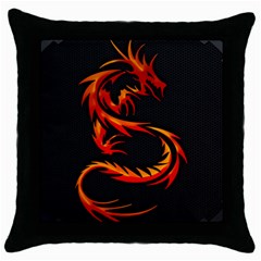 Dragon Throw Pillow Case (black) by Simbadda