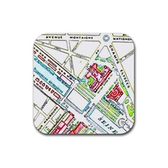 Paris Map Rubber Coaster (square)  by Simbadda