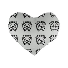 Animal Bison Grey Wild Standard 16  Premium Flano Heart Shape Cushions by Alisyart