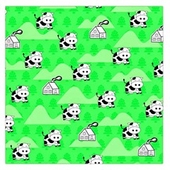 Animals Cow Home Sweet Tree Green Large Satin Scarf (square)
