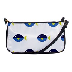 Blue Fish Swim Yellow Sea Beach Shoulder Clutch Bags