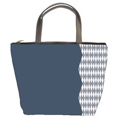 Argyle Triangle Plaid Blue Grey Bucket Bags