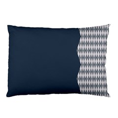 Argyle Triangle Plaid Blue Grey Pillow Case (two Sides) by Alisyart
