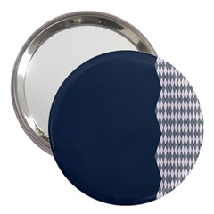 Argyle Triangle Plaid Blue Grey 3  Handbag Mirrors by Alisyart