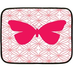 Butterfly Animals Pink Plaid Triangle Circle Flower Fleece Blanket (mini) by Alisyart