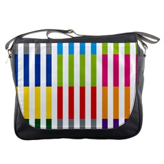 Color Bars Rainbow Green Blue Grey Red Pink Orange Yellow White Line Vertical Messenger Bags