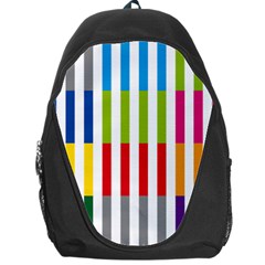 Color Bars Rainbow Green Blue Grey Red Pink Orange Yellow White Line Vertical Backpack Bag by Alisyart