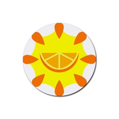 Citrus Cutie Request Orange Limes Yellow Rubber Coaster (round)  by Alisyart