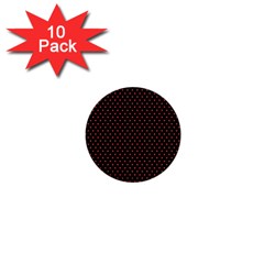 Colored Circle Red Black 1  Mini Buttons (10 Pack)  by Alisyart