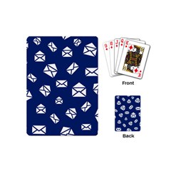 Envelope Letter Sand Blue White Masage Playing Cards (mini)  by Alisyart