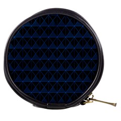 Colored Line Light Triangle Plaid Blue Black Mini Makeup Bags by Alisyart