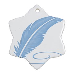 Feather Pen Blue Light Snowflake Ornament (two Sides) by Alisyart