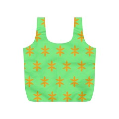 Flower Floral Different Colours Green Orange Full Print Recycle Bags (s)  by Alisyart