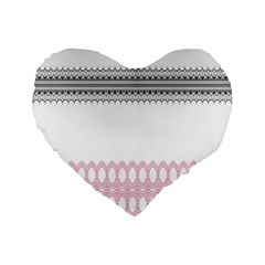 Crown King Quinn Chevron Wave Pink Black Standard 16  Premium Flano Heart Shape Cushions by Alisyart