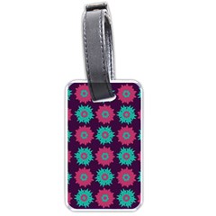 Flower Floral Rose Sunflower Purple Blue Luggage Tags (one Side)  by Alisyart