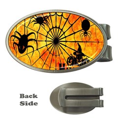 Halloween Weird  Surreal Atmosphere Money Clips (oval)  by Simbadda
