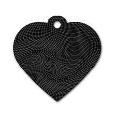 Distorted Net Pattern Dog Tag Heart (two Sides) by Simbadda