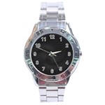 Distorted Net Pattern Stainless Steel Analogue Watch Front