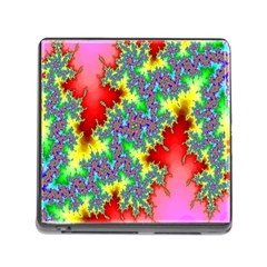 Colored Fractal Background Memory Card Reader (square) by Simbadda