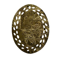 Peacock Metal Tray Ornament (oval Filigree) by Simbadda