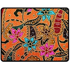 Colorful The Beautiful Of Art Indonesian Batik Pattern Fleece Blanket (medium)  by Simbadda