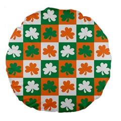 Ireland Leaf Vegetables Green Orange White Large 18  Premium Flano Round Cushions by Alisyart