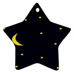 Moon Dark Night Blue Sky Full Stars Light Yellow Ornament (star)