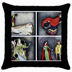 Fairy Tales Throw Pillow Case (black) by athenastemple