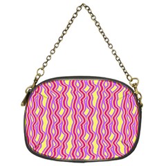 Pink Yelllow Line Light Purple Vertical Chain Purses (one Side) 