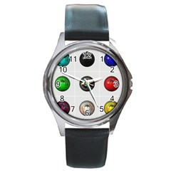9 Power Buttons Round Metal Watch by Simbadda
