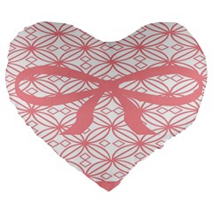 Pink Plaid Circle Large 19  Premium Flano Heart Shape Cushions by Alisyart