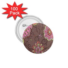 Ice Cream Flower Floral Rose Sunflower Leaf Star Brown 1 75  Buttons (100 Pack)  by Alisyart