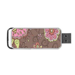 Ice Cream Flower Floral Rose Sunflower Leaf Star Brown Portable Usb Flash (one Side) by Alisyart