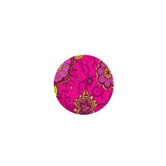 Pink Lemonade Flower Floral Rose Sunflower Leaf Star Pink 1  Mini Buttons by Alisyart