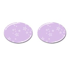 Star Lavender Purple Space Cufflinks (oval) by Alisyart