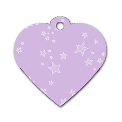 Star Lavender Purple Space Dog Tag Heart (two Sides)