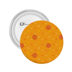 Star White Fan Orange Gold 2 25  Buttons