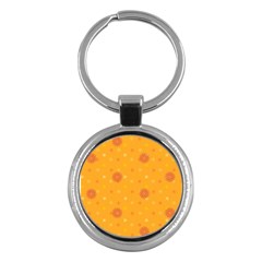 Star White Fan Orange Gold Key Chains (round)  by Alisyart