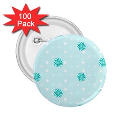 Star White Fan Blue 2 25  Buttons (100 Pack)  by Alisyart