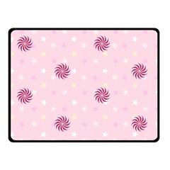 Star White Fan Pink Double Sided Fleece Blanket (small)  by Alisyart