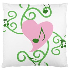 Sweetie Belle s Love Heart Music Note Leaf Green Pink Large Cushion Case (one Side)