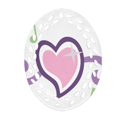 Sweetie Belle s Love Heart Star Music Note Green Pink Purple Oval Filigree Ornament (two Sides) by Alisyart