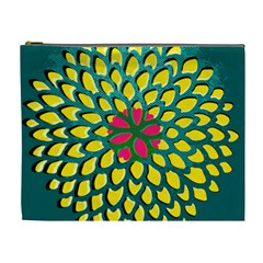 Sunflower Flower Floral Pink Yellow Green Cosmetic Bag (xl) by Alisyart