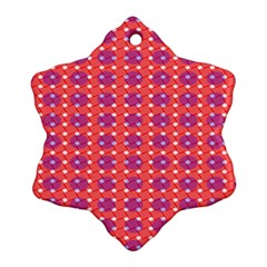 Roll Circle Plaid Triangle Red Pink White Wave Chevron Snowflake Ornament (two Sides) by Alisyart