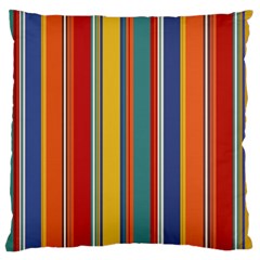 Stripes Background Colorful Large Cushion Case (one Side) by Simbadda
