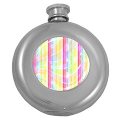 Abstract Stripes Colorful Background Round Hip Flask (5 Oz)