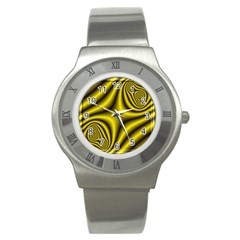 Yellow Fractal Stainless Steel Watch by Simbadda